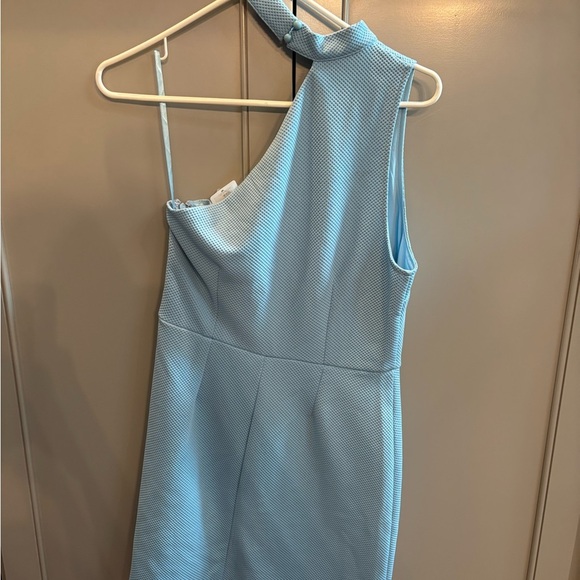 NWT She & Sky Elegant Baby Blue One-Shoulder Dress sz M - Picture 5 of 5